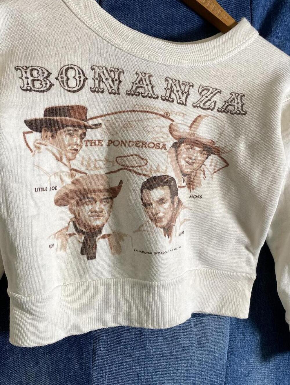 Vintage 1960s Bonanza KIDS sweatshirt rare 14X14 western cowboy vtg 60s